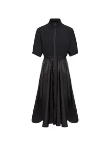 Миди-платье с нашивкой-логотипом Moncler, черный