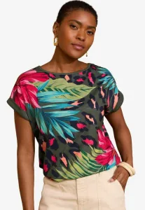 Футболка с принтом Love & Roses, Khaki Animal Tropical Print