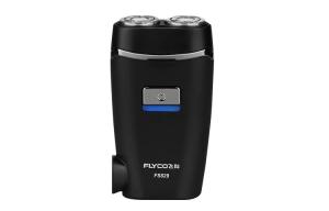 Машинка для бритья FS829 Rotary с перезаряжаемой батареей, двумя плавающими лезвиями, моющейся головкой, портативная для деловых поездок FLYCO, черный