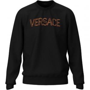 Versace Мужская толстовка с круглым вырезом, черная, средней толщины, стандартного размера
