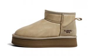Женские зимние ботинки HUANQIU водонепроницаемые короткие, бежевый