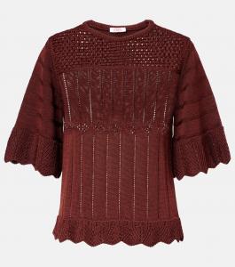 Топ из хлопковой смеси Rêverie с ажурной вязкой Eres, Tortue