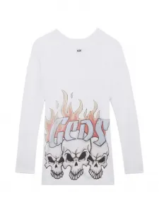 Мини-платье с графичным принтом и длинными рукавами Gcds, белый