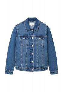 Джинсовая куртка, воротник Кент, нагрудные карманы, женская Tom Tailor, цвет Blue Denim