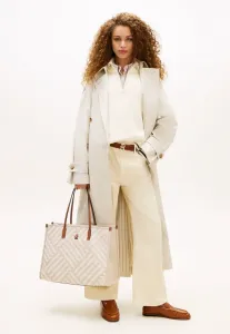 Сумка-Тоут с монограммой city th, плетеная сумка-тоут Tommy Hilfiger, Neutral Mix