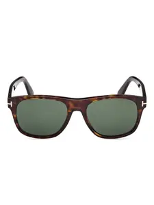 Солнцезащитные очки Marlon в квадратной оправе из черепаховой кожи TOM FORD Eyewear, коричневый