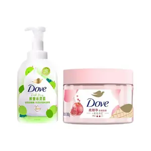 Набор для ухода с пеной для ванны и скрабом успокаивающий кожу 400мл+298г/400мл*2+298г*2/400мл+280г Dove