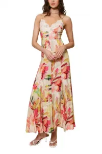 Платье-макси А-силуэта Baldwin с кружевной отделкой, вырезом «сердечко», тонкими бретелями, застежкой-молнией и боковым разрезом Truedames