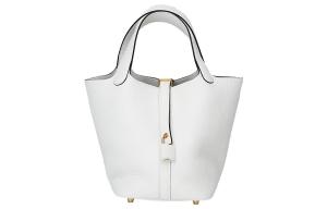 Пикотин Лок Клеменс Бычья Кожа Сумка Корзинка Женская 0U Новый Белый HERMES