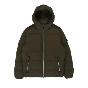 Пальто Stone Island Feather Down Hooded 'Olive', зеленый