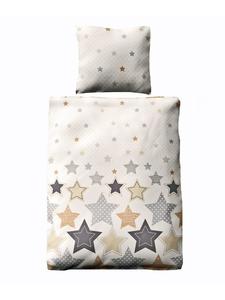 Jack Комплект постельного белья из фланели, 2 предмета, 135x200 см, со звездами в бежево-коричневой цветовой гамме