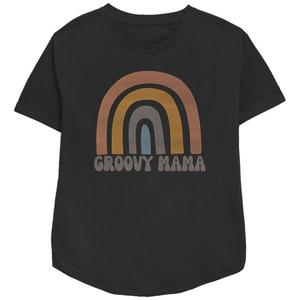Женская футболка свободного кроя с принтом «Groovy Mama» Unbranded, черный
