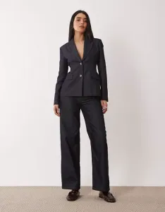 Гламурные мешковатые джинсы с низкой посадкой цвета темного индиго