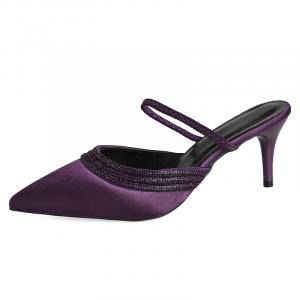 Домашние тапочки Dawei's House с резиновой подошвой, противоскользящие, с закрытым носком, подарочный набор для женщин, фиолетовые, цвет Purple