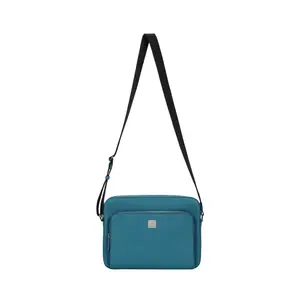 MCM Кожаная наплечная сумка через плечо среднего размера мужская бирюзовая