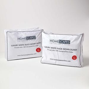 HOMESCAPES Всесезонное пуховое одеяло с утиным пухом и пером 230 x 220 см