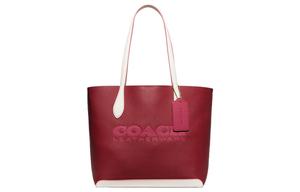 Сумка-шоппер Kia Natural Pebbled Leather через плечо большая женская сумка темно-красная COACH