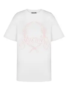Футболка с вышитым логотипом Moschino, белый