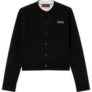 Кардиган с интарсией Logo GUCCI, черный