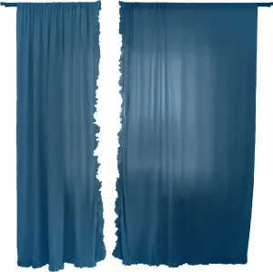 Шторы, гардины с рюшами для гостиной, 150х250 см, изумрудно-зеленые EDANTI