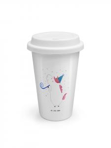 Mr. & Mrs. Panda Стаканчик на вынос с изображением единорога для вечеринки, без слогана, белого цвета