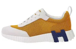 Женские кроссовки Hermès, желто-белый