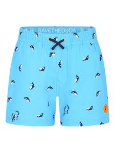 Плавки-шорты с принтом «Wale» Save The Duck Kids, синий