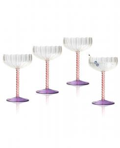 Набор из 4 карнавальных бокалов для Марди Гра Qualia Glass, мультколор