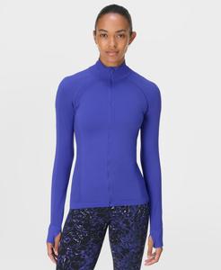 Женская спортивная бесшовная куртка на молнии для тренировок Sweaty Betty, Rich Blue