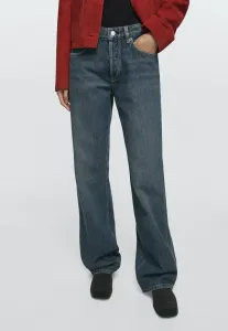 Джинсы средней посадки, широкие штанины, полная длина 05036936 широкие штанины Massimo Dutti, Blue