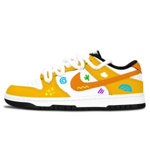 Nike Кроссовки для скейтбординга Dunk Black White, ослепительного цвета, с симпатичной краской, устойчивые к истиранию, нескользящие, унисекс