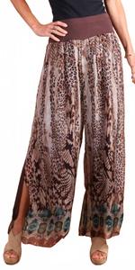 Штаны Jasmin Boho с разрезом в шоколадном цвете GIGI MODA