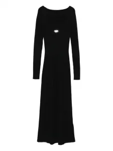 Платье миди с длинными рукавами и логотипом Diesel, черный