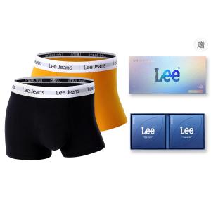 Комплект мужских трусов подарочный набор Lee, box 2 pack (оранжевый+черный)
