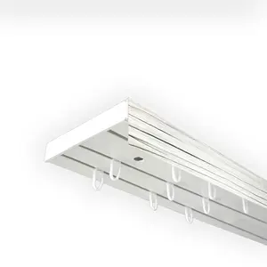 SN DECO GROUP Карниз для штор "Карниз SH (1) с панелью 5 см", 3 направляющие, фиксированный размер 240 см, белый/пепельный