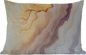Подушка для улицы - Мрамор - Текстура - Песчаник - Золото - Имитация мрамора - 50x30 см - Устойчива к атмосферным воздействиям - Подушка для отдыха - Подушка для дивана - Украшение для гостиной MuchoWow