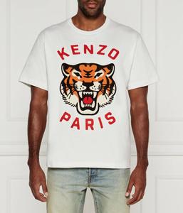Футболка унисекс Kenzo свободного кроя с принтом тигра, белый