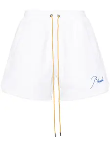 Махровые шорты с вышитым логотипом Rhude, белый