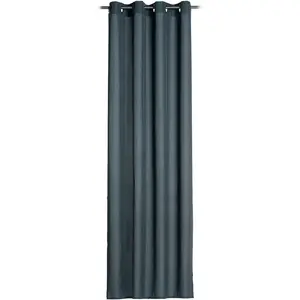 Занавеска Linus Ösenschал, с люверсами, 1 шт., размеры ВxШ: 245x140 см, однотонная, ткань Panamagewebe Gözze, синий