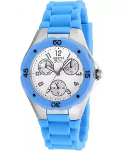 Женские кварцевые часы-хронограф Angel 18795 с белым циферблатом Invicta, blue