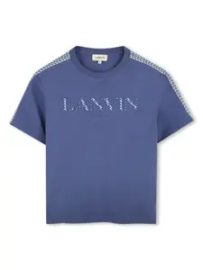 Футболка с нашивкой-логотипом Lanvin Enfant, синий