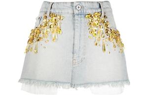 Джинсовая юбка женская синяя Miu Miu