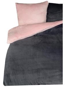 Современное плюшевое постельное белье на молнии - однотонное и двустороннее розового цвета COFI 1453, 200 x 200 см