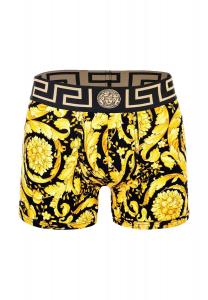 Мужские длинные боксеры - TOPEKA, плавки, хлопок-эластичный, узор барокко VERSACE, цвет Schwarz Gold