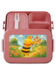 Mr. & Mrs. Panda Дизайн бенто-бокса «Король пчел» (без слов), пастельно-красный цвет