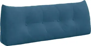 Подушка для спины синяя, бархатная, 120 x 24 x 50 см vidaXL