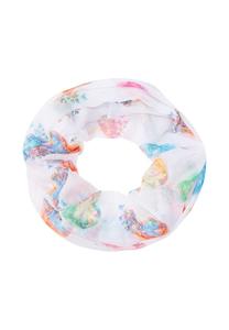 Шарф-Петля Амира тонкая легкая и мягкая: петля с мотивом сердца и бабочки Seasons Of April, мультиколор