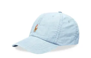 Хлопковая бейсболка мужская светло-голубая Polo Ralph Lauren
