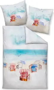 Комплект постельного белья Janine Design Mako-Satin 42141, современное искусство, размер S, небесно-голубой, размер 155x220+80x80 Original Janine