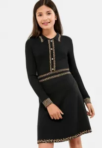 Платье-Свитер с длинными рукавами, прямого кроя. Lipsy, Black Animal